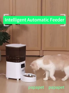 PAPAPET WiFi Smart Pet Feeder 5L Automatic Cat Feeder for Multi-Cat Family APP Remote Control Timed Quantitative Anti-Jam Design