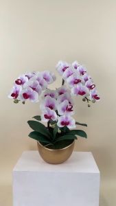 กระถางกล้วยไม้ประดิษฐ์ ดอกไม้ปลอมตกแต่งบ้าน