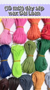 (10 mét)Dây sáp wax Đài loan 1mm nhiều màu Dây sáp 3 sợi làm vòng tay Handmade Nguyên liệu DIY