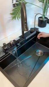 2025 ซิงค์ล้างจาน Whale แบบหนา SUS304 ชุดอ่างล้างผักทำมือจากสแตนเลส ชุดอ่างล้างผักแบบเรนแดนซ์ ขนาดใหญ่ ชามเดี่ยว