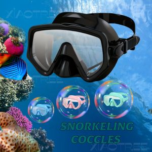 XIAOTREE Dry Snorkel Set Diving Mask For Adults Tempered Glass Professional Panoramic Snorkeling Gear Swimming Training 5.0