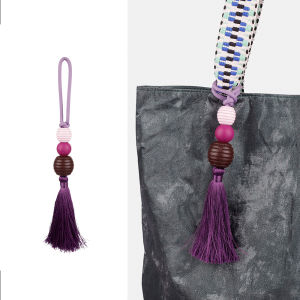 Bohemia Colorful Pompom Keychain Tassel Lanyard Keyring Handbag Pendant Womens Fashion Accessory Waist Wallet Key Holder
