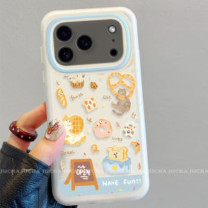Cute Cat Silicone Phone Case for Apple 17 pro Max with Lanyard Womens Full Cover Trendy Air Flow High-End Feeling Donut Shape