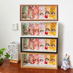 Modern Minimalist Fruit Themed Blind Box Storage Display Frame Hollow out 3D Rectangle Density Board Photo Frame