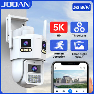 Jooan | JOOAN 5K Three Lens Wifi PTZ Camera Outdoor Three Screen Auto Tracking Security IP Camera CCTV Video Surveillance