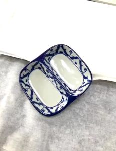 ถ้วยผสมจิ้ม 2 ช่อง ลายสับปะรด เซรามิคแท้ หรือ "2 ช่อง ลาย สับปะรด เซรามิค ถ้วยผสม