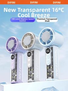 DIFINI | Compact Handheld Cooling Fan With Long Battery Life Foldable Neck Hanging Ultra Quiet