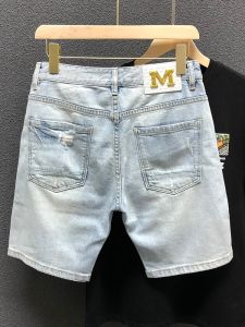 Quần Short Denim Xanh Nhạt Mùa Hè Cho Nam Quần Dài Năm Điểm Quần Dài Thường Ngày Quần Dài Thoải Mái Quần Dài Ống Thẳng