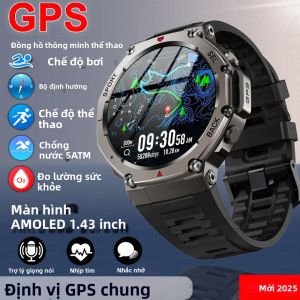 Đồng Hồ Thông Minh T-Rex 3 Ultra GPS 5 ATM Chống Nước Hỗ Trợ GNSS Kép La Bàn Thể Thao Quân Sự Dành Cho Nam Màn Hình Cảm Ứng AMOLED 1.43 Inch