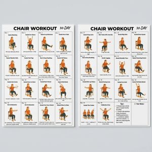 30 Day Chair Fitness Plan Chart for Seniors and Beginners Seated Workout Guide with Instructions Progress Tracker Rehabilitation