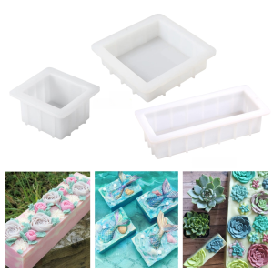 1PC 500ML/1.2L สแควร์สี่เหลี่ยมผืนผ้าซิลิโคนสบู่แม่พิมพ์ทํากล่องซิลิคอน DIY Handmade Loaf CRAFT เครื่องมือ Swirled เย็นกระบวนการ