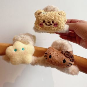 Fall and Winter New Arrival Plush Doll Cotton Filling Grip Young Adult Heart Hair Claw Shark Clip Star Moon Butter Bear Kt