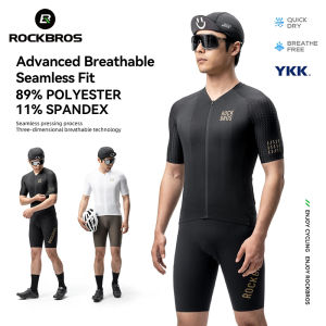 ROCKBROS Cycling Jersey Top Clothing Men Lightweight Soft Summer Breathable Moisture-Wicking With Pockets Reflective Short Sleeve MTB Road Bike Apparel