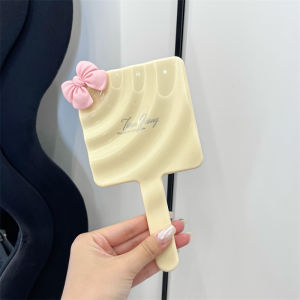 Portable Handheld Makeup Mirror with Handle for Students Dormitory High Definition Small Mirror for Touching up on the Go