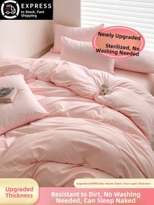 COLORFUL SUMMER DRESS | Disposable Bed Sheet Set with Pillowcase Duvet Cover and Sleeping Bag 4 Pieces