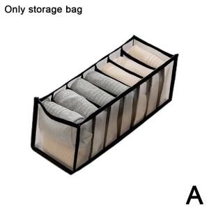 2026 Foldable Underwear Pants Storage Box Grid Closet Organizer For Socks Nylon Drawer Panties Dormitory Storage Home Separated