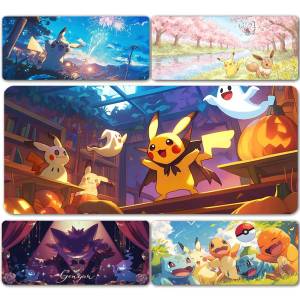 Bandai | Pokemon Eevee Gaming Mouse Pad Large Desk Mat 2MM Stitched Edge Keyboard Pad Non Slip Rubber Base Office Table Mat
