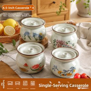 Ceramic Chinese Retro Multipurpose Steaming Pot One Person