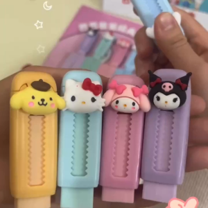 LVYIMAO Buy one take one Sanrio ปากกายางลบแบบดึงได้ยางลบมีสีการ์ตูนมาการองเครื่องเขียนนักเรียนยางลบดินสอสำหรับเด็ก【ของขวัญปีใหม่】