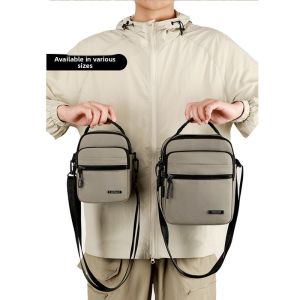 Mens Oxford Cloth Single Shoulder Bag 2025 New Commuter Bag Multi-Functional Simple Mobile Phone Bag Crossbody Bag for Travel