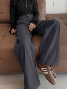 YAYANGREN | Gray Tailored Trousers Womens 2026 New Spring/Autumn Elegant Drape Old Money Style