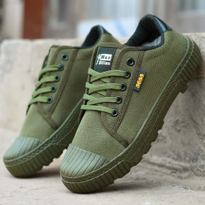 JIFANPAUL | Mens Autumn Anti-slip Durable Military Canvas Yellow Sole Casual Work Shoes