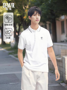 Semir Mens Polo Shirt Cool Sensation Half Sleeve Turn-down Collar Black Short Sleeve T-shirt Summer New Arrival Loose Fit Cotton Blend