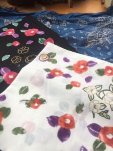 Large Size Soft Pure Cotton Handkerchief Floral Series Womens Sweat Absorbing Square Scarf 45cm Home Textile Towel/Bathrobe