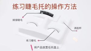 Practice Tray Manekin Plastik 3 in 1 Kepala Latihan Belajar Reusable Palet Mannequin Alat Latihan Tanam Bulu Mata Face Plastic Training Eyelash Extension Tools Bulu Mata Palsu