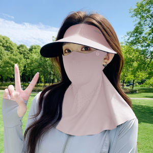 XINGGONGGUAN | หมวกกันแดดแบบครอบใบหน้าสำหรับผู้หญิง ผ้าไหมน้ำแข็ง กันแดด กันยูวี ป้องกันคอ ปิดปาก ป้องกันแสงแดด ฤดูร้อน ปี 2025