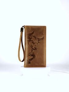 Wolphin Bi-fold Leather Men Long Wallet Long Purse Dompet Panjang Kulit Lembu Lelaki 疯马牛皮长钱包男 W009