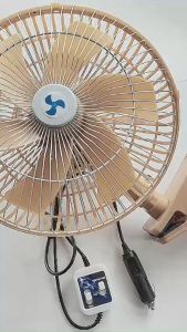 Quạt Kẹp Trên Xe Ô Tô 12 và 24v Cánh nhựa Màu vàng