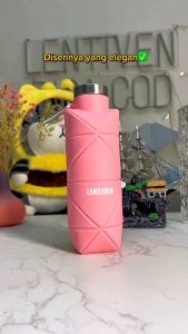 Botol Minum Aesthetic Portable 700ML Tahan Dingin Sport Lipat Silicone LJ1026