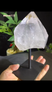 Width clear quartz point from 🇧🇷Brazil Clear Quartz Hexagonal Tower 🌈✨ Energy Amplifier 🔍