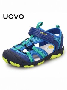 รองเท้าแตะผู้ชาย UOVO สำหรับเด็ก รองเท้าแตะชายหาดฤดูร้อนแบบหุ้มหัว รองเท้าเด็ก รองเท้าเด็ก รองเท้ากีฬา วัสดุผ้าตาข่าย พื้นรองเท้า EVA