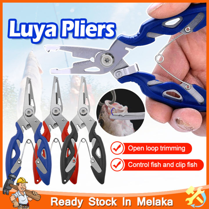 Fishing Plier Clip/Fish Gripper/Multi-Function Stainless Steel Curved Nose Fishing  Pliers Scissor Line Cutter Mini Fish Hook Remover 釣魚用品工具 魚嘴夾釣魚钳