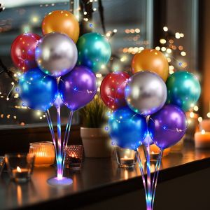 7 Tubes Led Balloons Stand Balloon Holder Column Confetti Balloon Baby Shower Boy Kids Birthday Party Wedding Decoration Supplies