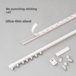 Keo Siêu Mỏng Theo Dõi Rèm Cửa Sổ Im Lặng Dính Lắp Đặt Trong Nhà Trang Trí Nhà Đường Viền Bằng Vải Rèm Cửa Đường Trượt