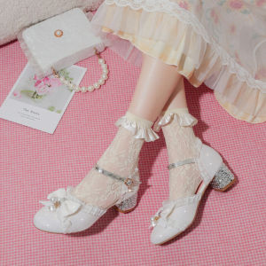 Girl Sandals 2024 New Arrival Summer Lolita Princess Shoes Kids High Heel Toe Box Childrens Girls Performance Shoes
