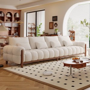 RUFEI | Antibacterial Grid Linen Piano Key French Retro Style Sofa