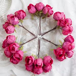 Artificial Flowers Silk Mini Bouquet High Quality Outdoor Garden Wedding Wreath Home Room Table Decora Scrapbook Bridal Diy Gift