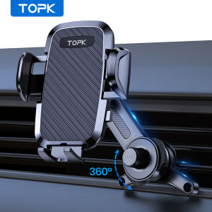 TOPK Car Phone Mount Holder 3-Point Support 360° Rotating Extended Arm Metal Hook Superior Stability Phone Holder for Car Cars
