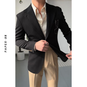 Casual Business Daily Elegant Pure Color Single-breasted Suit