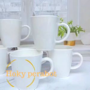 MURAH 6 PCS GELAS CANGKIR KOTAK GAGANG MELAMIN DINER WARE TEBAL TAHAN PANAS KUAT DAN COCOK UNTUK KOPI