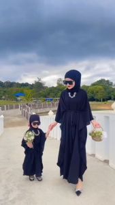 Setelan Kaftan Couple Ibu & Anak Crinkle 2023 Kekinian Viral