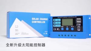 10/20/30A Solar Charge Controller 12V/24V Solar Regulator Battery Charger LCD Display Dual USB 5V Output Timer Setting
