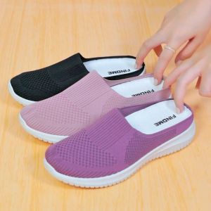 SEPATU SELOP WANITA KEKINIAN BAGUS NYAMAN MEWAH FASHION BAHAN FLYKNIT IMPORT BQ7