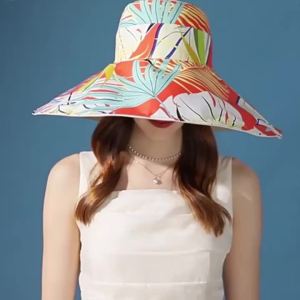 Mũ Chống Nắng Cotton Hai Mặt Dành Cho Nữ Vành Rộng Kiểu Bucket Mùa Hè Du Lịch Ngoài Trời Đi Biển Mũ Panama Điều Chỉnh Được 18cm Màu Trơn Phong Cách Thường Ngày