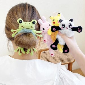 【Đẹp đẹp】cô gái dễ thương dây buộc tóc đàn hồi vòng buộc tóc cao su hình hoạt hình cho nữ gấu vải bông thỏ ếch Thú nhồi bông scrunchie trẻ em phụ kiện đội đầu