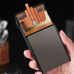 Focus | Long Cigarette Case Ultra Thin Flip Cover 20pcs Cigarettes For 100mm Storage Container Box Tobacco Case Smoking Tool Mens Gifts